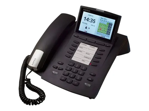 Agfeo Systemtelefon ST 45 IP schwarz - Festnetztelefon mit AGFEO-System-IP Anbindung, ideal für effiziente Kommunikation im Büro, direkt ins LAN einsteckbar, keine zusätzlichen Leitungen nötig.