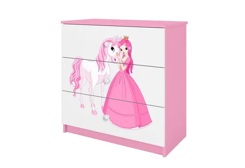 Raumhirsch Furniture Kinderregal - Spielzeugregal mit Motiven für Mädchen - Regale für das Kinderzimmer, stabil und kindgerecht mit 3 geräumigen Schubladen für optimale Aufbewahrung von Kleidung und Spielzeug.