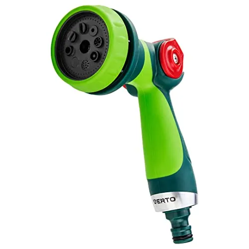 Pistolen-Sprinkler 8-funktional mit Flusskontrolle Handbrause - Multi Gartenspritze mit Ergonomischer Griff, Grün Garten Wasserspritze, Regulierung Wasserstrahlstärke