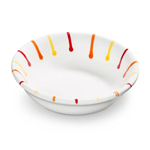 GMUNDNER KERAMIK Müslischale klein 0.2L - Dessertschalen aus handgemachter Keramik, ideal für Müsli oder Porridge. Traditionelles Design mit bunten Linien, spülmaschinen- und mikrowellengeeignet.