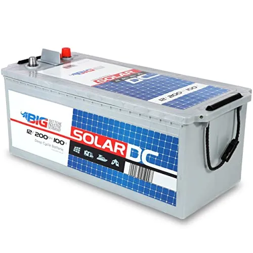 BIG Solarbatterie 12V 200Ah C100 (Versorgungsbatterie) - Professional Solar DC Batterie (12 Volt) für Photovoltaik-Inselanlage & Solaranlage für Wohnmobil, Gartenhaus, Camping & Co.