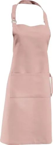 Erwin Müller Koch-Schürze, Küchenschürze Uni 100% Baumwolle rosè Größe 72x90 cm - verstellbare Halsschlaufe, mit Aufsatztasche und Bindeband