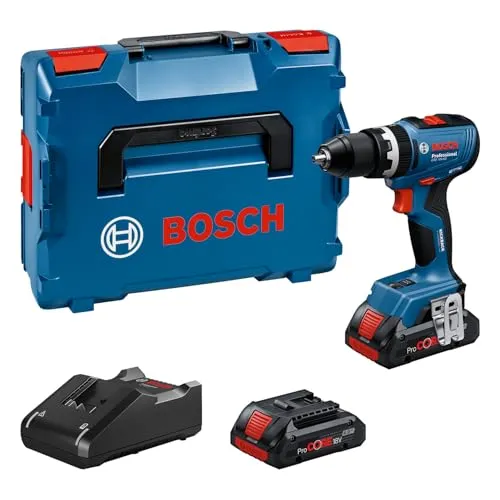 Bosch Professional GSB 18V-65 Akku-Drehschlagschrauber - Akkuschrauber mit 31/65 Nm Drehmoment, ideal für anspruchsvolle Schraubanwendungen in Metall, Holz und Mauerwerk. Kompakt mit KickBack Control für Sicherheit und Doppel-Arbeitslicht.