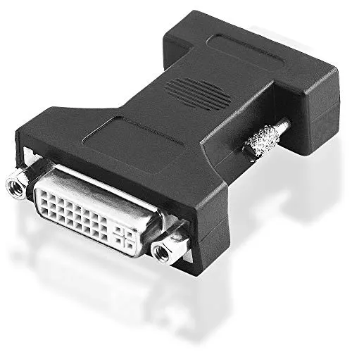 BestPlug D-SUB DVI Adapter, 24+5 DVI-I Buchse Kupplung weiblich auf S-VGA Stecker männlich, HD, Schwarz