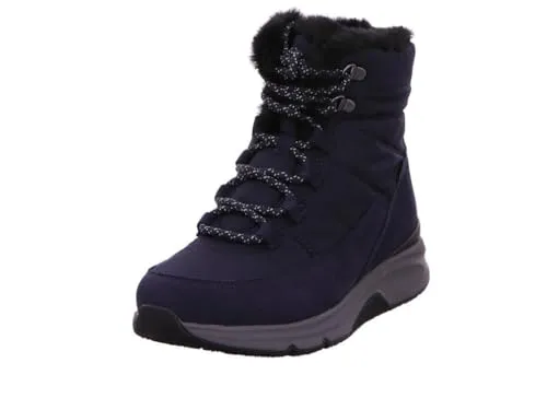 Gabor Rollingsoft Outdoor Bootie - Komfortabler Schnürstiefel mit GORE-TEX® - Wanderschuhe mit GORE-TEX® und Warmfutter in blau - wasserdicht, trendy und bietet optimalen Tragekomfort für Abenteuer in jeder Jahreszeit.