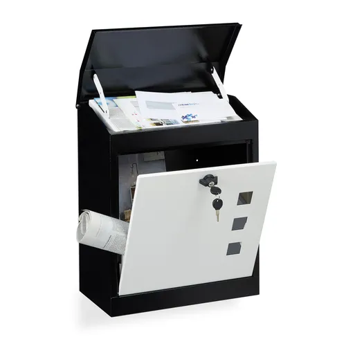 Sicherheitsbriefkasten groß – wetterfest und abschließbar - Briefkästen & Briefkastenklappen – Robuster Paketbriefkasten aus Stahl, ideal für die sichere Zustellung von Paketen, wetterfest und abschließbar.