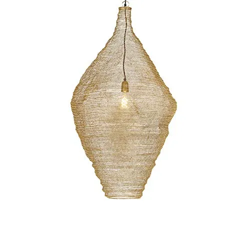 Qazqa Orientalische Hängelampe - Pendelleuchte Gold 60 cm - Elegante Pendellampe aus hochwertigem Messing, ideal für Wohnzimmer, Schlafzimmer oder Büro. E27 Fassung, dimmbar, für stimmungsvolle Beleuchtung. Perfekte Kombination aus Stil und Funktionalität.