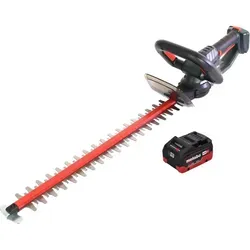 Metabo HS 18 LTX 45 Akku Heckenschere 18 V - Heckenschere mit 43 cm Klingenlänge und 8,0 Ah Akku für kabellosen Einsatz, ideal für präzise und mühelose Heckenschnitte.