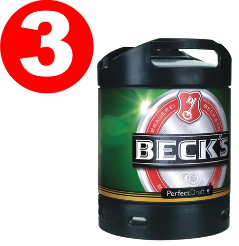 Produktbild Becks Pils Perfect Draft 6 Liter Fass 4,9 % vol. MEHRWEG 3 x