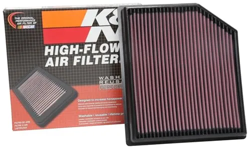 K&N Motorluftfilter: Erhöhen Sie Leistung und Zugkraft, waschbar, Premium, Ersatzluftfilter: Kompatibel mit JEEP 2018–2020 (Grand Cherokee, Grand Cherokee IV), 33–5077