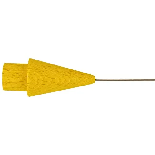 Bestlivings Seilspanngarnitur Wand zu Wand 5m, Kegel in Holz Gelb, Draht Garnitur als Aufhängung für Gardinen, Vorhänge, Fotos, Bilder, Kleiderbügel