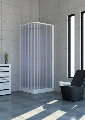 Box doccia Acquario 80x100cm - Rechteckige PVC Duschkabine mit seitlicher Öffnung, ideal für platzsparende Badezimmer, Höhe 185 cm, robust und pflegeleicht.