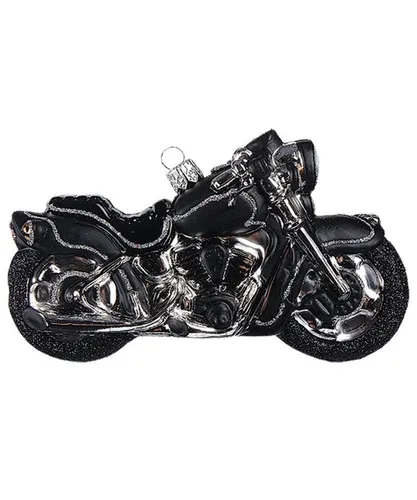 IMPULS Christbaumschmuck, Christbaumschmuck Glas Chopper Motorrad 13cm schwarz