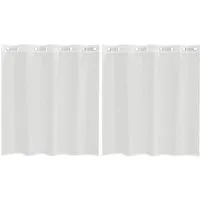 vidaXL Voile Vorhänge mit Ösen 2 STK. Weiß - Schiebevorhänge aus 100% Polyester, semi-transparent für gemütliche Atmosphäre und Lichtdurchlässigkeit. Leicht zu montieren mit Ösen, perfekt für minimalistischen Look oder in Kombination mit anderen Vorhängen.