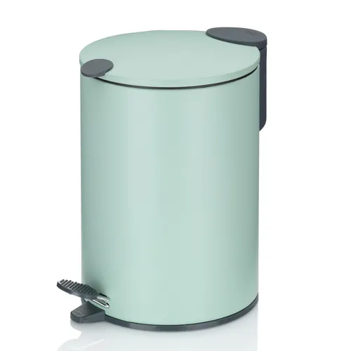 KELA Kosmetikeimer Mats 3L in Salbeigrün - Haushaltszubehör mit Silent-Close-Funktion, ideal für Bad oder Toilette. Der herausnehmbare Inneneimer aus Kunststoff ermöglicht eine einfache Entsorgung.