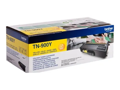 Brother TN-900Y Gelb Toner - Original Tonerkassette für Brother Drucker, bietet brillante Farbdrucke und hohe Seitenreichweite – ideal für professionelle Ausdrucke.