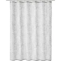 Kleine Wolke Duschvorhang Linja 180 cm - Modernes Design - Der Duschvorhang PEVA Linja bietet ein stilvolles, grafisches Design und hervorragenden Spritzschutz. Mit 100% wasserdichtem Material und verstärkter Lochleiste ist er ideal für jedes Badezimmer. OEKO-TEX Standard 100 zertifiziert.
