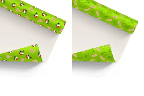 Geschenkpapier Set Muffel (4 Rollen) 2 m x 70 cm in grün von itsisa