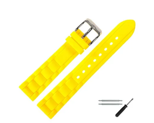 MARBURGER Uhrenarmband 18mm Kunststoff Silikon Gelb