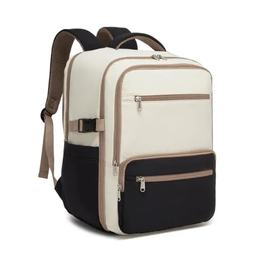 KONO Handgepäck Rucksack 40x30x20 für Ryanair mit Laptopfach | Wasserabweisender Reiserucksack für Damen und Herren – mit Trolley-Gurt, Brustgurt und Fächern für Flugreisen