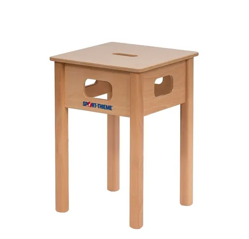 Sport-Thieme Gymnastikhocker aus Holz – Therapiehocker in 3 Höhen (45, 50, 55 cm) - Turntrainingsgeräte: Robuster Gymnastikhocker aus hochwertigem Buchenholz, bis 180 kg belastbar und mit optimaler Beinfreiheit für Übungen und bequemes Sitzen.