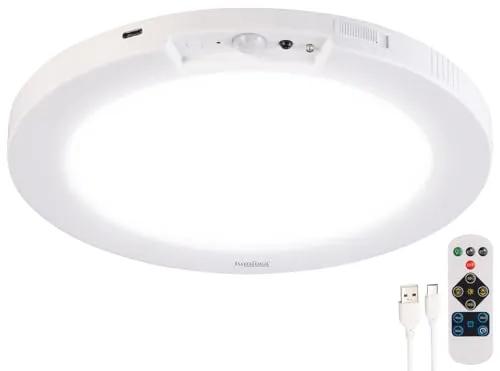 Luminea Akku Deckenleuchte mit Bewegungssensor und Fernbedienung