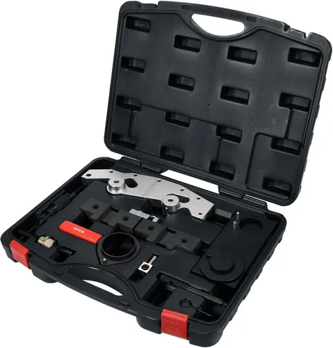 Steuerzeiten-Arretierwerkzeug BMW Vanos, 9-teilig - Präzises 9-teiliges Set für die professionelle Wartung der Steuerzeiten bei BMW-Fahrzeugen mit Vanos-System. Ideal für eine sichere und effiziente Motoranpassung.