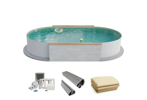 Fresh-Pool Ovalpool Set 700x350x150 cm - Genieße den Sommer mit dem hochwertigen Ovalstahlwandpool von Fresh-Pool. Das Set überzeugt durch Langlebigkeit und einfache Montage, ideal für DIY-Projekte. Erlebe erholsame Stunden in deinem eigenen Pool!