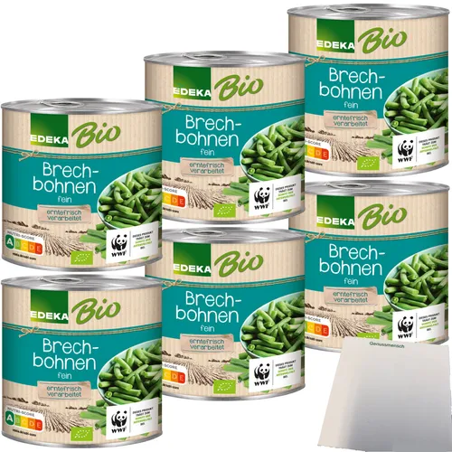Edeka Bio Brechbohnen fein sortiert 6er Pack 6x400g Dose usy Block
