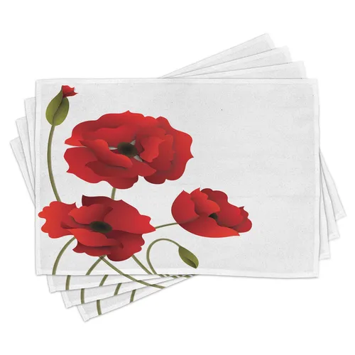 Tischset Platzset 4er Set Blumen Blütenblätter und Knospen