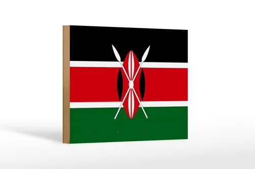 Holzschild Flagge Kenias 18x12 cm Flag of Kenya Deko Schild