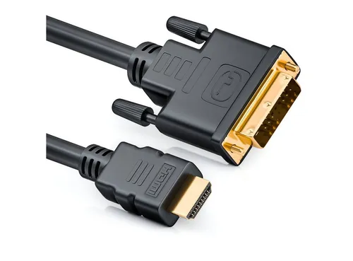 deleyCON deleyCON 2m HDMI zu DVI Kabel DVI-D DVI-I 1080p HDTV Beamer Laptop TV HDMI-Kabel