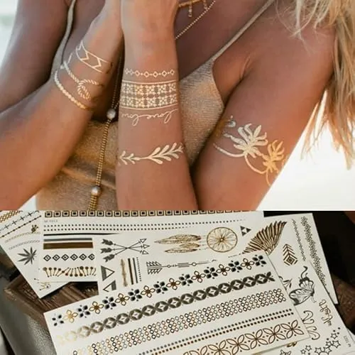 Amacoam Festival Tattoos Gold in silber von Amacoam