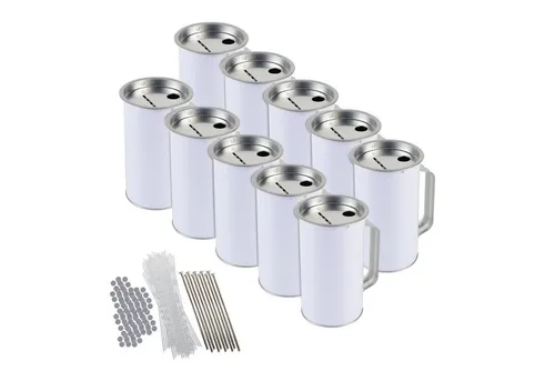 HMF Spardose Spendenbox mit Griff, 10-tlg. Set - Spardosen für Spendensammlungen, mit praktischem Griff und Münz-Schlitz, ideal für kreative Projekte und Veranstaltungen.