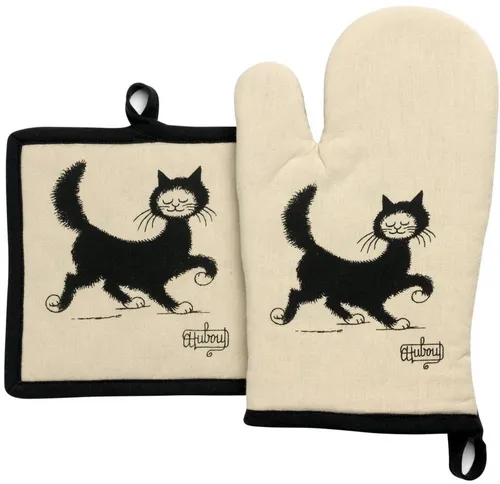 ❤Katze  Ofenhandschuh + Topflappen Dubout Chat Balade - Baumwolle  Winkler  ❤