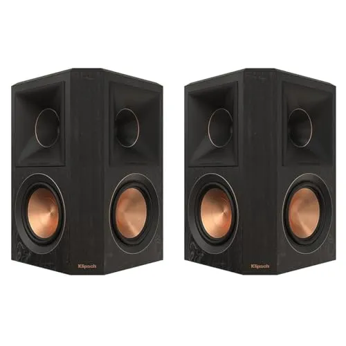 Klipsch RP-502S II Surround Lautsprecher (Paar) Ebenholz Schwarz - Kopfhörer - Hochwertige 5.1 Kanal Surround Lautsprecher mit elegantem Design, ideal für ein beeindruckendes Klangerlebnis in Ihrem Heimkino.