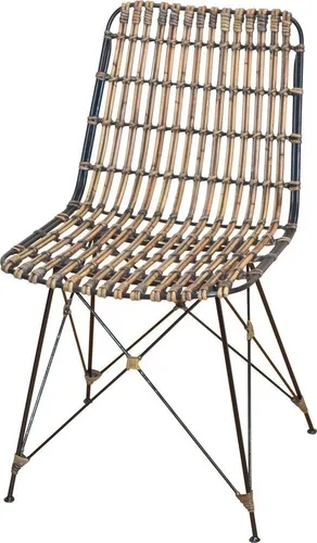 Rattanstuhl HOME AFFAIRE, braun - Rattanstühle mit robustem Eisengestell, handgeflochtenem Rattan und stabiler Verarbeitung – ideal für stilvolle Einrichtung und hohen Komfort.