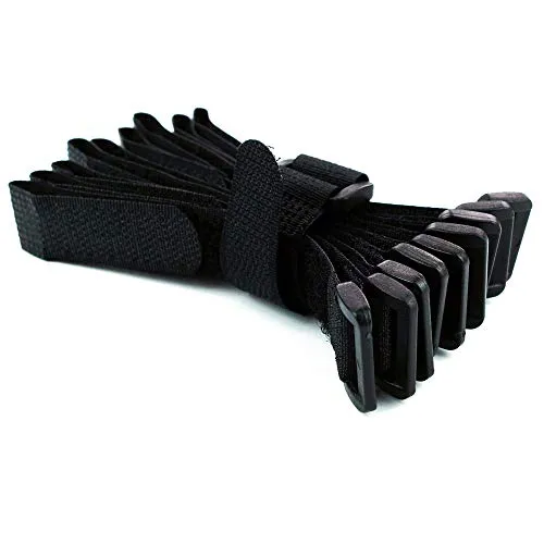 Klettkabelbinder 15 cm Kunststofföse schwarz 10 x