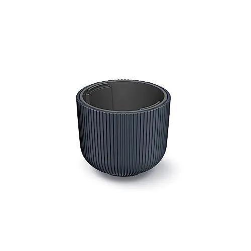 Macetero Color Antracita Milly, 23,9 x 23,9 x 19,7 cm - Garten-Zubehör mit beeindruckender Prägung und integriertem Wassertank für optimale Pflanzenhydration. Ideal für stilvolle Gärten!