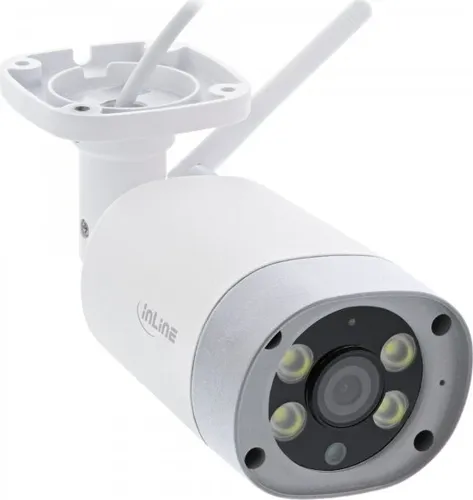 InLine SmartHome HD Netzwerk-Überwachungskamera - Überwachungskamera für den Außenbereich, staub- und wasserdicht mit 1080p HD-Qualität für klare Tag- und Nachtaufnahmen. Ideal für sichere Wohnbereiche.