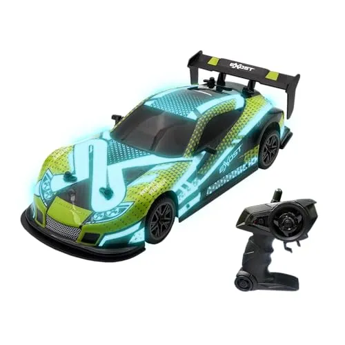 SILVERLIT EXOST Flash Light - Ferngesteuertes Auto 1:14 - Grün - App- & ferngesteuerte Autos: Hyperschneller Licht-Rennwagen mit LEDs, der bis zu 15 km/h erreicht und Action für Kinder ab 6 Jahren bietet!