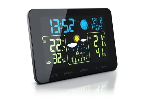 BEARWARE Funkwetterstation mit Farbdisplay und Außensensor