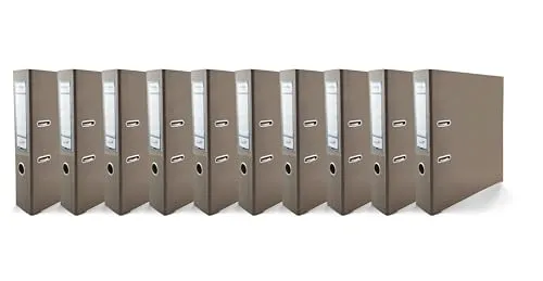 Netuno 10x Ringmappe DIN A4 breit Kakaobraun 7,5cm glänzend Kunststoff PP