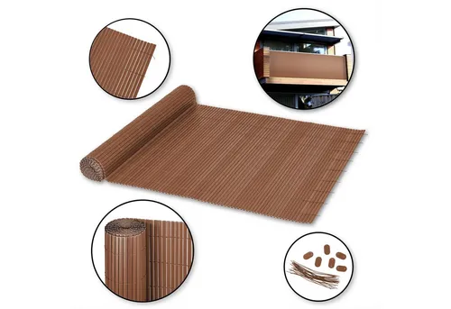 Ribelli® PVC Sichtschutzmatte für Garten und Balkon - Braun (160 x 300 cm) - Gartensichtschutz aus wetterbeständigen PVC-Rohren, schützt vor Wind und neugierigen Blicken. Einfache Montage und vielseitig einsetzbar für Terrasse, Balkon oder Zaun.