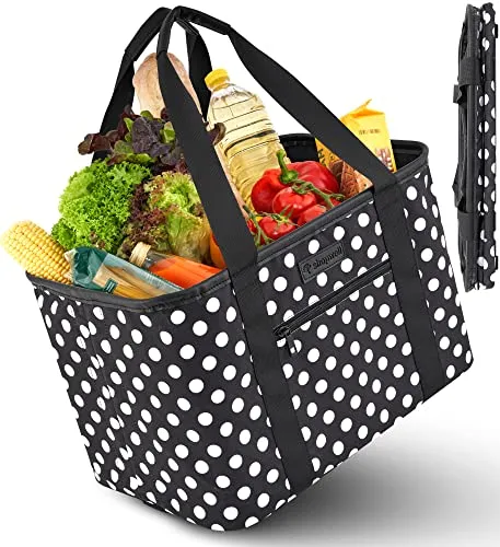 shopwell Faltbarer Einkaufskorb 30 Liter - Handtaschen, praktischer Klappkorb mit 30 l Volumen, wasserabweisend und ideal für den Einkauf oder Ausflüge