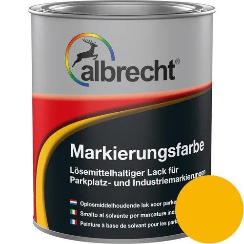 Albrecht Markierungsfarbe verkehrsgelb 750ml - Industrielle Farben für präzise Parkplatzmarkierungen, wetterfest und langlebig für höchste Sichtbarkeit.