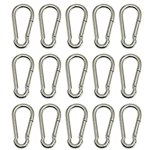 Boxcute Karabinerhaken 4 x 40 mm, verzinkter Stahl, 15 Stück