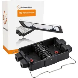 Abzweigdose wasserdicht 8-polig 17,1x9,3x3,3cm – Verteilerdose außen mit Dichtung Kabeleingang Ø 1cm Klemmdose Verbindungskasten Sicherungskasten Kfz