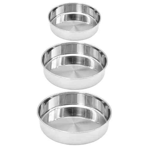3tlg Edelstahl Backblech Set Rund