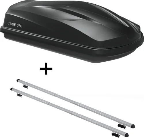 Dachbox CUBE370 + Dachträger RAPID für Toyota Yaris Verso (P1) 00-05 - Praktisches Set aus Dachbox CUBE370 und Dachträger RAPID für Toyota Yaris Verso (P1) 00-05. Mit 370 Litern Volumen und sicherer Zentralverriegelung bietet es viel Stauraum für Reisen und Ausflüge.